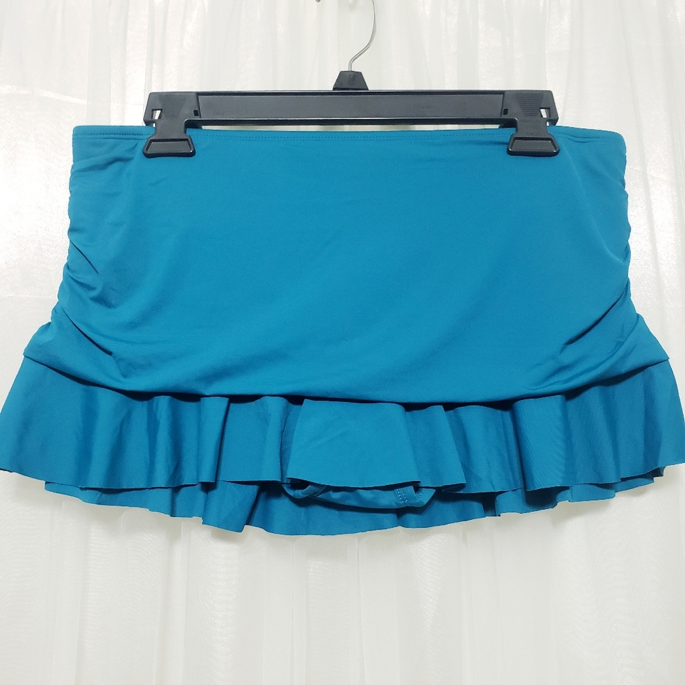Sz 10 La Blanca Island Goddess Ruffle Swim Skirt - Picture 7 of 16